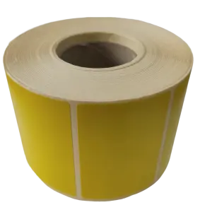 Etykiety termiczne 80x50 mm 1000 szt. ŻÓŁTE klej odlepny 