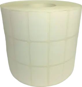 Etykiety foliowe białe 32x20 mm  12.000 szt. III rzędy fi76