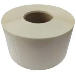 Etykiety foliowe 100x100 mm biała PP 1000 szt. fi76. Klej mocny Syntyre