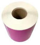 Etykiety foliowe PP kolor MAGENTA 100x100 mm 500 szt. klej kauczukowy 
