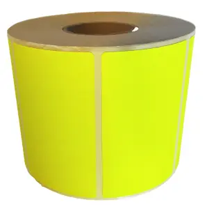 Etykiety termotransferowe 50x25 mm 1000 szt. ŻÓŁTA  FLUOR 
